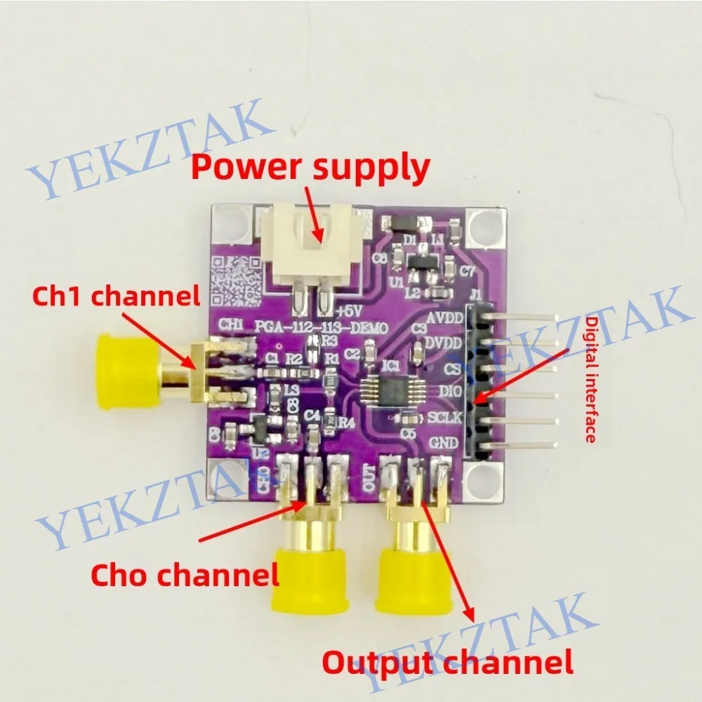 PGA113 Signal Conditioning Module, Adjustable Gain 1-200 Times, Low-frequency Amplifier, AD Front-end Processing