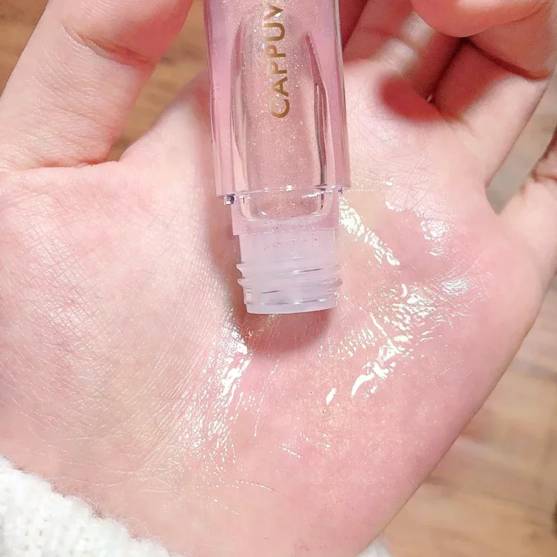 Lucidalabbra Trasparente Cappuvini, Balsamo Labbra Idratante Effetto Specchio, Rossetto Liquido Glitterato, Olio Labbra, Tinta Labbra