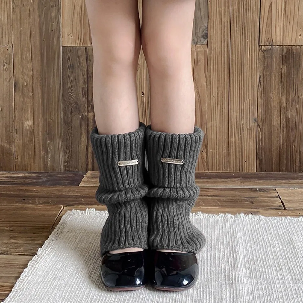 

New Solid Color Leg Warmers Thickened INS Middle Tube Socks Knitted Y2k Lolita Leggings Foot Cover Kids To Adult