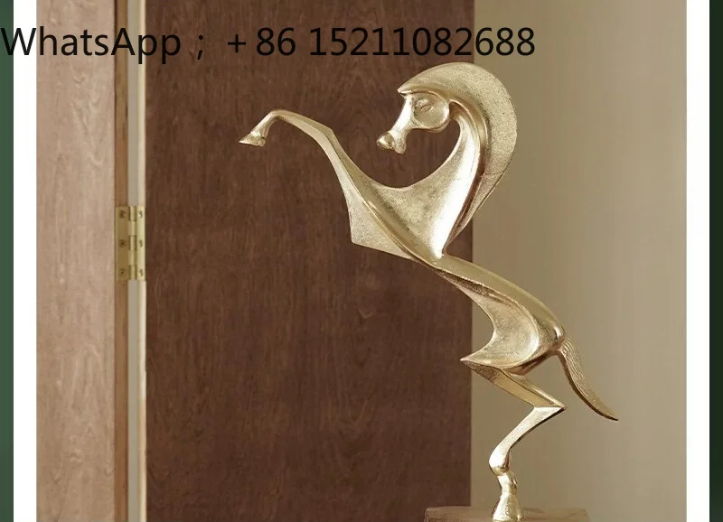 SCY imported medieval style horse shape ornament living room home gold art decoration
