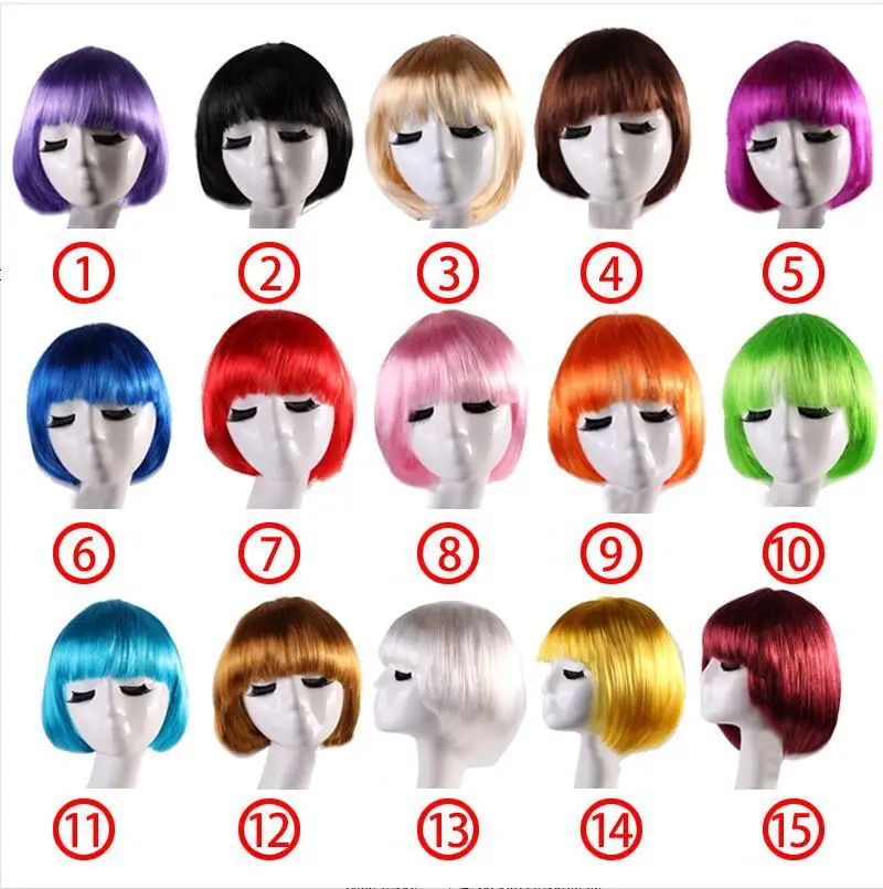 Bob Wigs with Bangs Short Straight Synthetic Wig for Women Short Bob Wig for Party Cosplay Daily Use