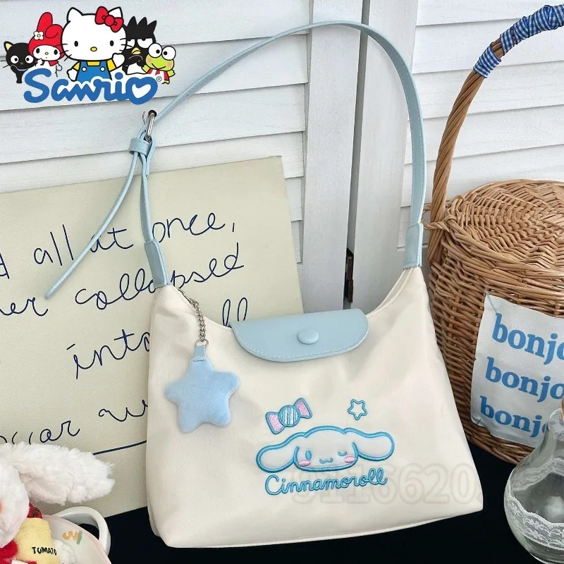  Hello Kitty New Women's Shoulder Bag Fashion Women's Handbag Large Capacity Personality Leisure Embroidery Women's Bag