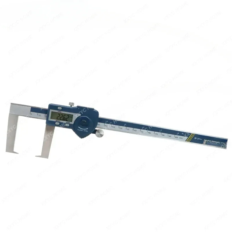 0-200 mm Digital Outside Groove Caliper With Flat Points Stainless Steel Electronic Digital Vernier Caliper