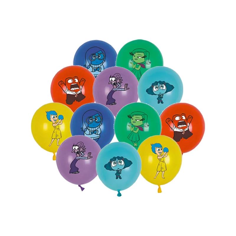 12Pcs/Set Anime Rainbow Inside Out Balloon Set Cute Cartoon Latex Balloons Party Decoration Party Supply Kids Birthday Gifts