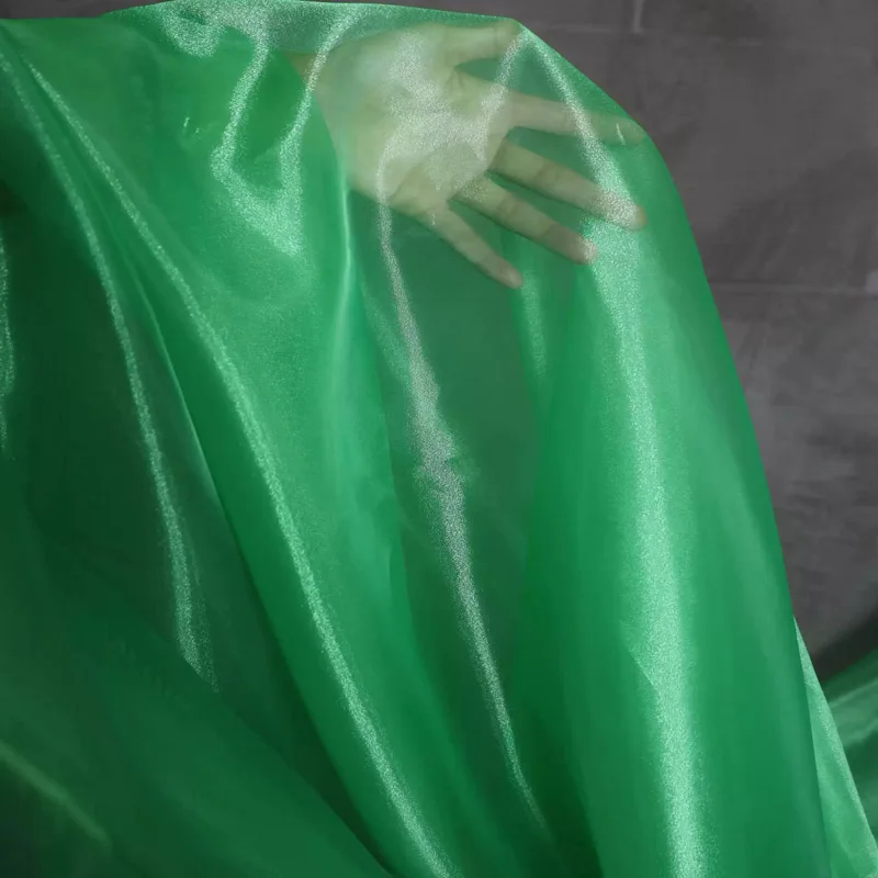 미러 크리스탈 오간자 원단 시어 크리스탈 광택 여름 의류 셔츠 인형 옷 장식 DIY 재봉 재료