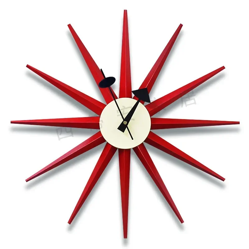 Modern Sun Rays Wall Clock - Creative Contemporary Design, Mute Digital Timepiece, Living Room Home Decoration Accessory, Stylis
