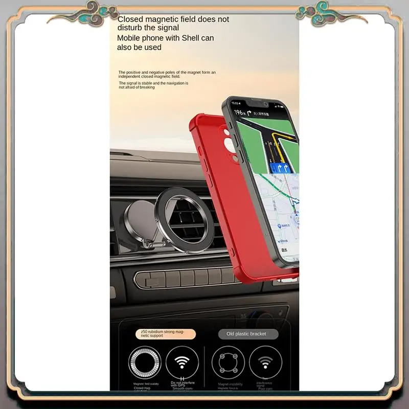 

A46M-Car Mount 810° Rotation All-Metal Magnetic Phone Holder For Car Strong Magnets Phone Car Holder Hands Free Phone Mount