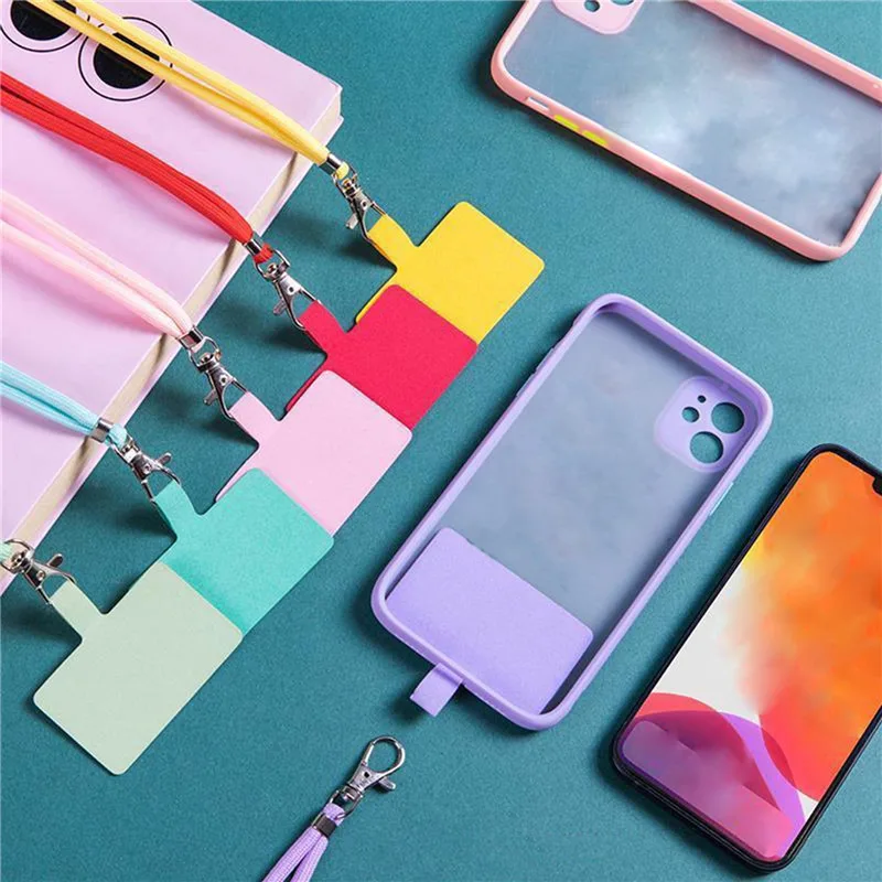 NEW Adjustable Phone Lanyard Detachable Neck Cord Lanyard Strap Carabiner Compatible Pendant With Card For Mobile Key Fob Colors