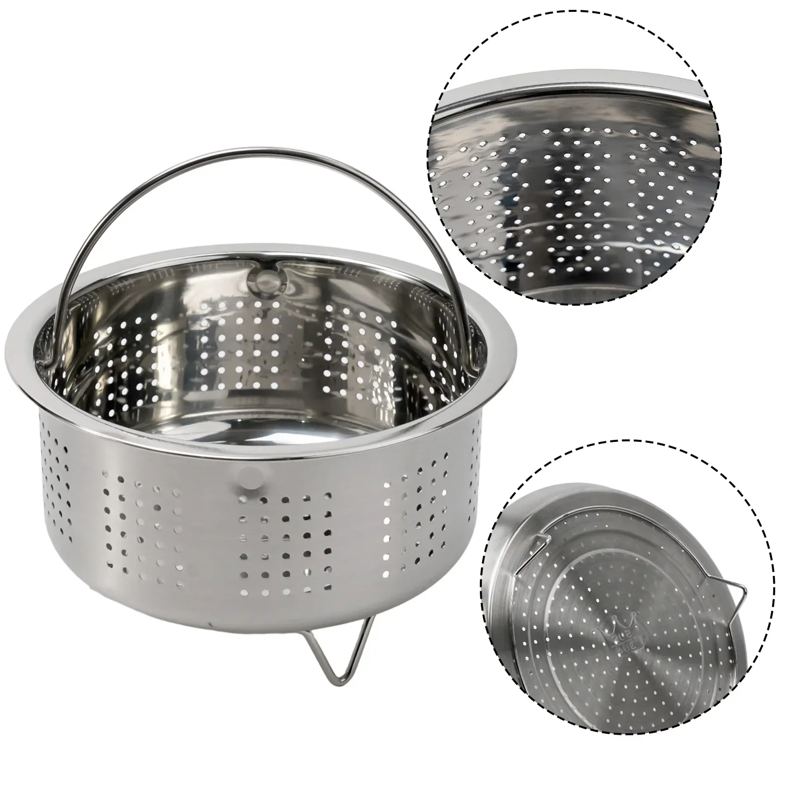 Stainless Steel Steamer Basket In Stant Pot Accessories For Instant Cooker With Silicone Handle Pressure Cooker Rice Steamer