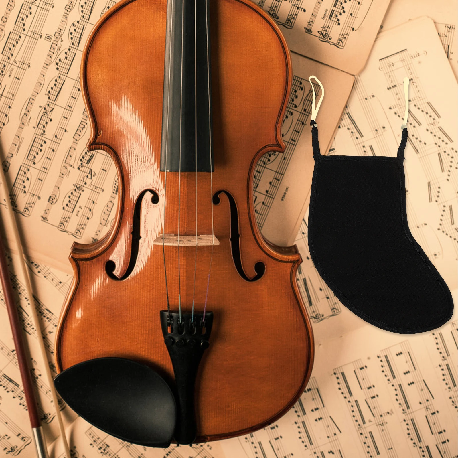 Violin Chinrest Pad Flannel Soft Breathable Comfortable Lightweight Compact Design Instrument Supplies Accessories Sweat Absorb