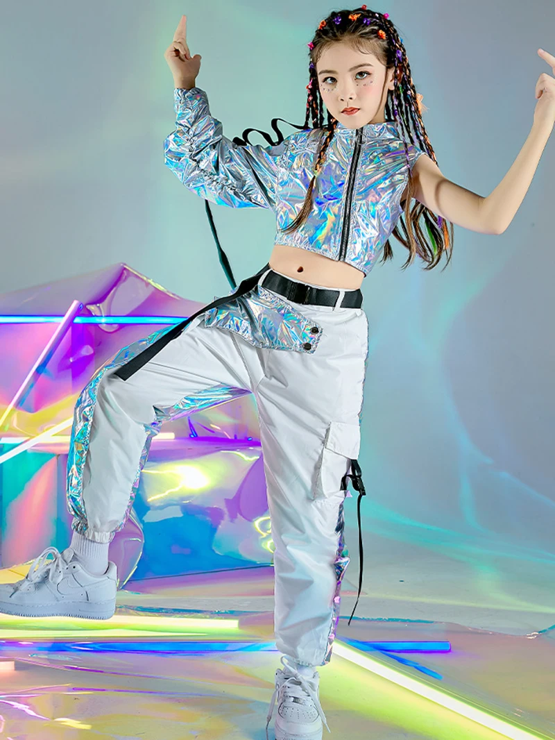 Children's Hip-hop Trend Suit Performance Outfit Model Fashion Show Kids Girls Street Dance Jazz Dancewear Dancing Costume