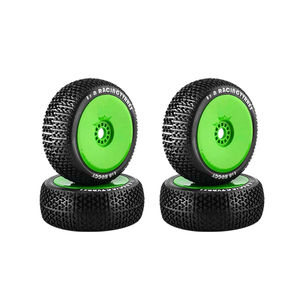 4Pcs 1/8 Nitro Off‑Road Buggy Tires Wheel Rims 17mm Hex For HSP HPI Kyosho ZD Redcat Traxxas 1:8 RC Car Spare Parts