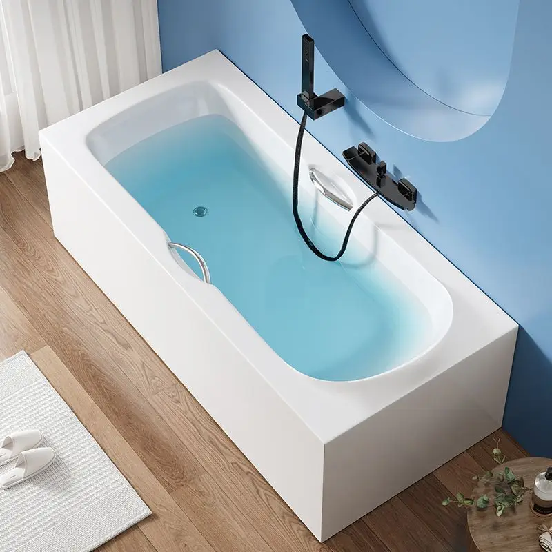 Acrylic small apartment independent seamless integrated household bathtub adult hotel bathtub square factory direct sales