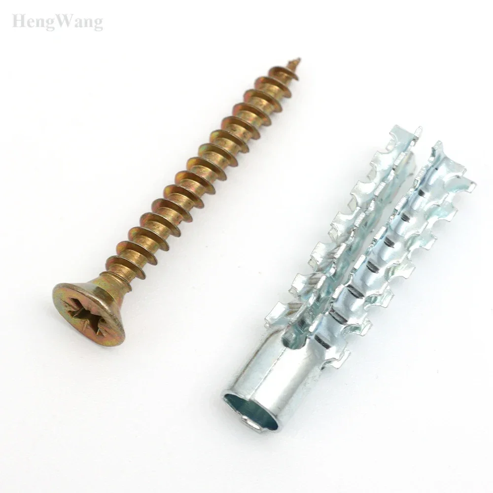 Self Tapping Screws Metal Serrated Expansion Tube Pipe Drilling Plug Set for Drywall Concrete Wall Anchors Fasteners Bolt Kits