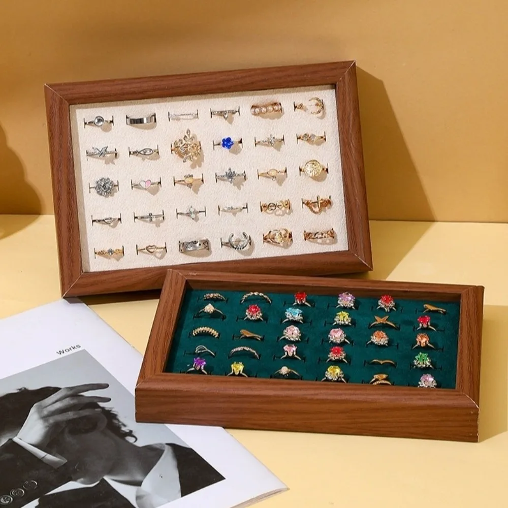 

30 Slot Fashion Jewelry Trays Large Capacity Stackable Finger Ring Storage Rack Space Saving Wear-resistant