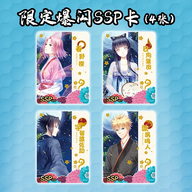 NEW Naruto Deluxe Collection Cards Fire Will Chapter Kakashi Sasuke Sakura Diamond Flash Gold Stamping UR Card Children Toy Gift