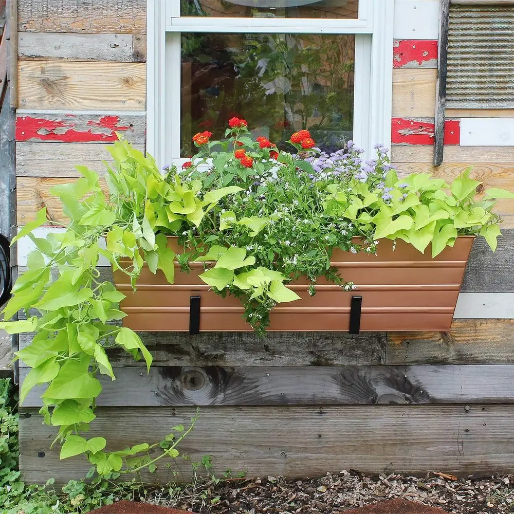 C-21C Plated Lower Box Window Lowerbox Planter Large Copper