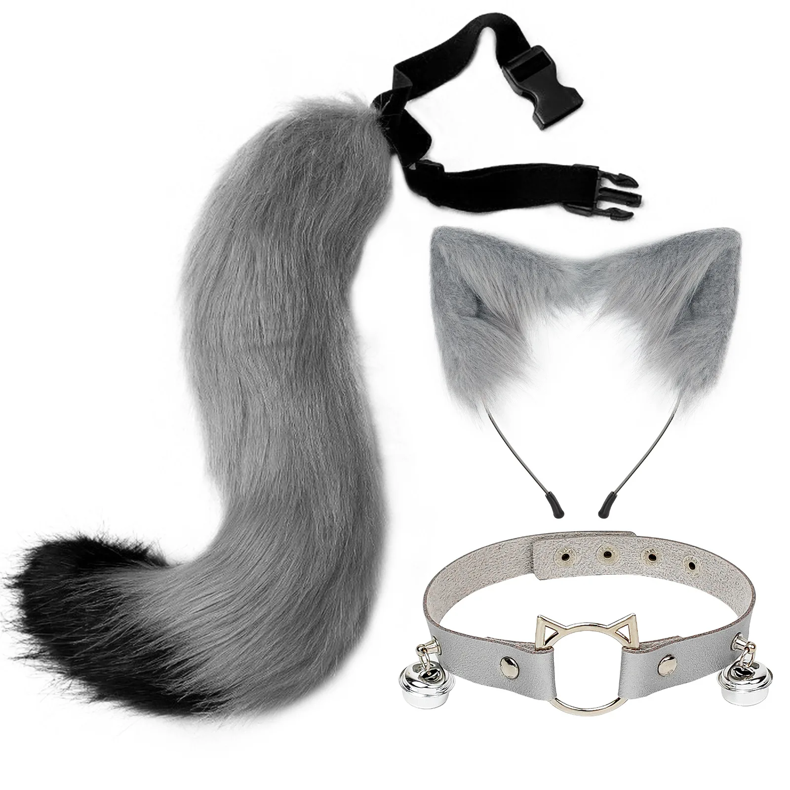 Fluffy Fox Ears Tail Collar Set Cosplay accessori per costumi Halloween Carnival Party peluche puntelli animazione mostra personaggio