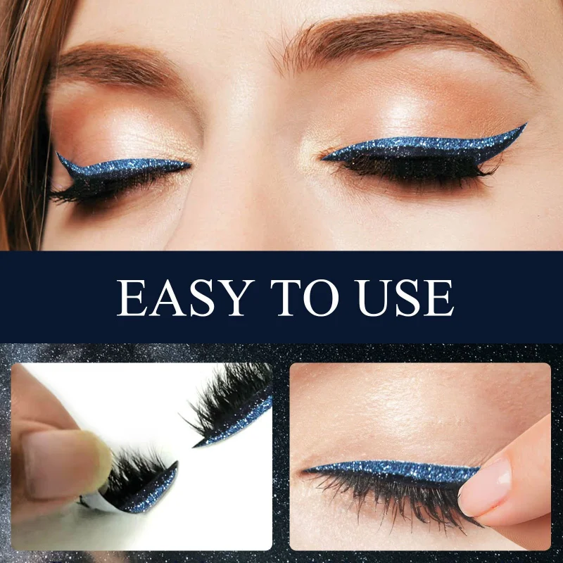 Four-Piece Eyelash And Eyeliner Set with Self-Adhesive Gel Strip False Eyelashes for Enhanced Eye Makeup Look