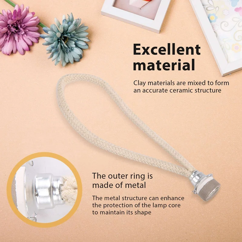 

cotton rope 6Pcs Catalytic Wick Replacement Oil Lamp Wick Replacement Wick Catalytic Air Control Catalytic Burner Lamps Wick