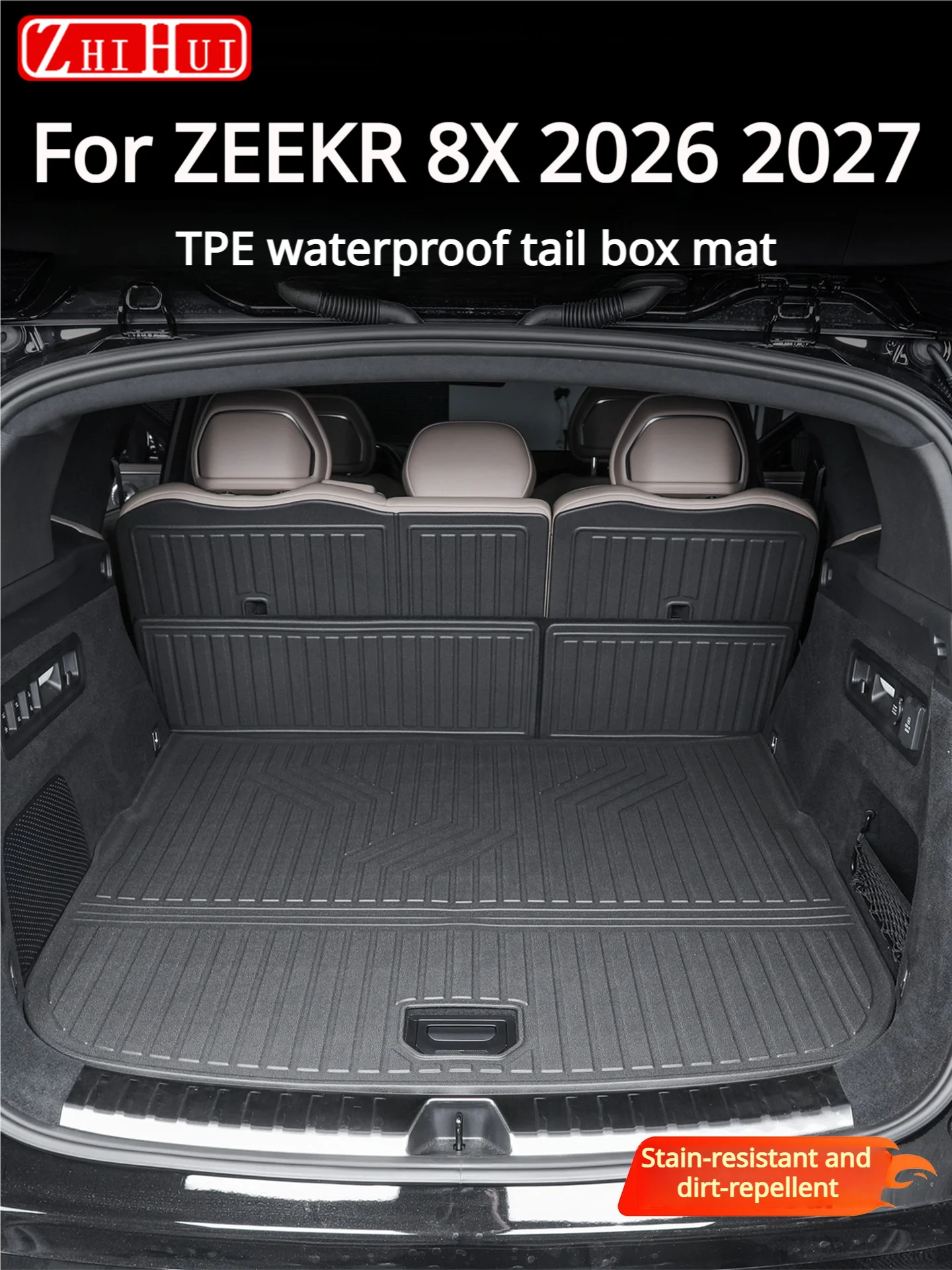 For Zeekr 8X Car Styling Trunk Mat TPE Waterproof Tailgate Protection Mat Floors Mats Foot Mat Auto Modification Accessories