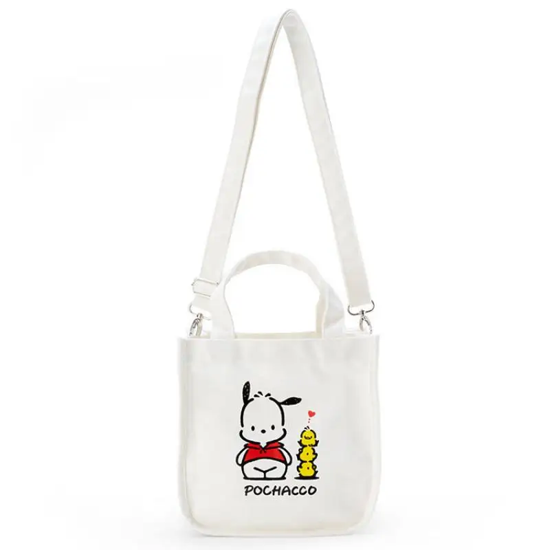 Anime Cartoon Sanrio Hello Kitty My Melody Canvas Crossbody Bag Eco-Friendly Printed Handbag Cute Printed Student Shoulder Bag