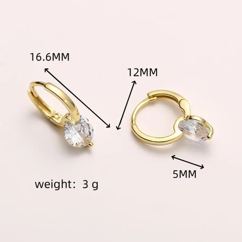 RAKOL Imitation Pearl Hoop Earring Round Cubic Zirconia Small Ear Hoops For Women Men Copper Metal Simple Earrings Party Jewelry image 6