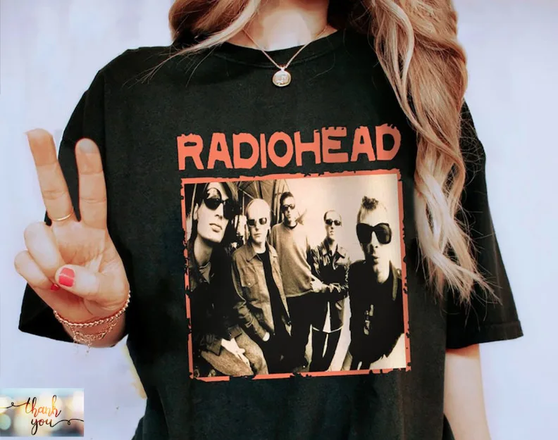 Radiohead T Shirt Vintage Band S 3Xl Rock Black Bends Shipping 90S