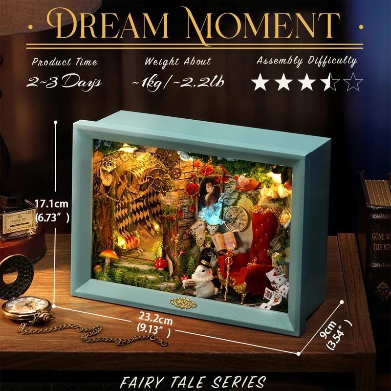 

Деревянная фоторамка OUZEY «Сказочная страна фей», миниатюрные наборы для сборки, мебель для кукольного домика, DIY, подарок на день рождения для девочек