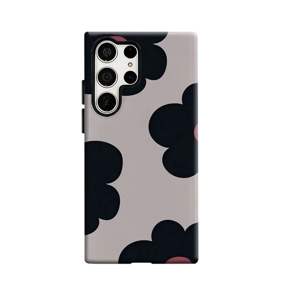 CaseLumi Phone Case For Samsung Galaxy S25 S24 S23 Ultra Plus HD Hard Minimalist Flowers Double Layer Cover Film Shell