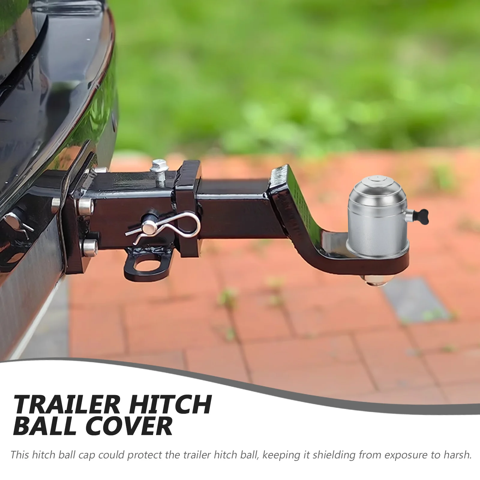 

Sleek Black Hitch Cap Trailer Hitch Cover RV Trailer Accessory Design