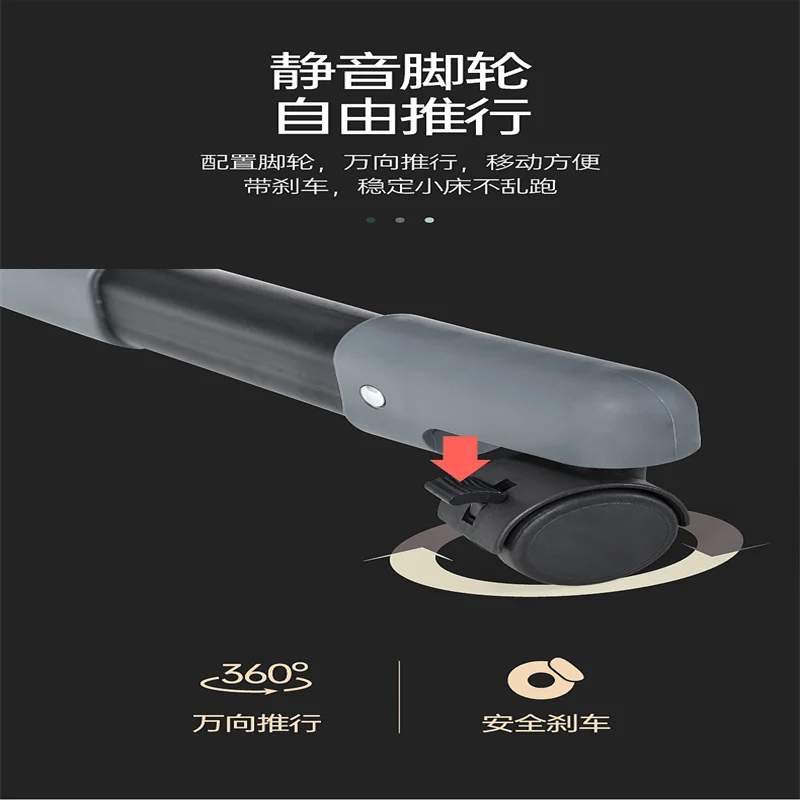 Łóżko szpitalne z szerokim workiem do przechowywania w meczecie z siatką i możliwością zmiany wysokości łóżka przenośne łóżeczko podróżne dla