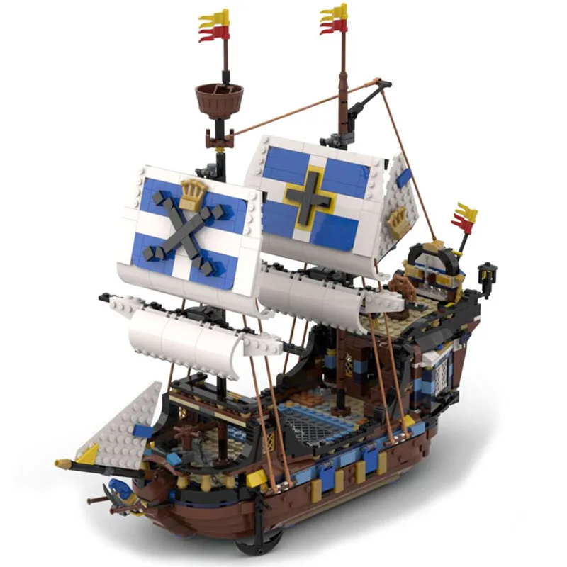 New 1287PCS medieval Pirate Series Imperial Rapid Ship model DIY creative ideas childToy Gift Christmas buildingblocks MOC-31109