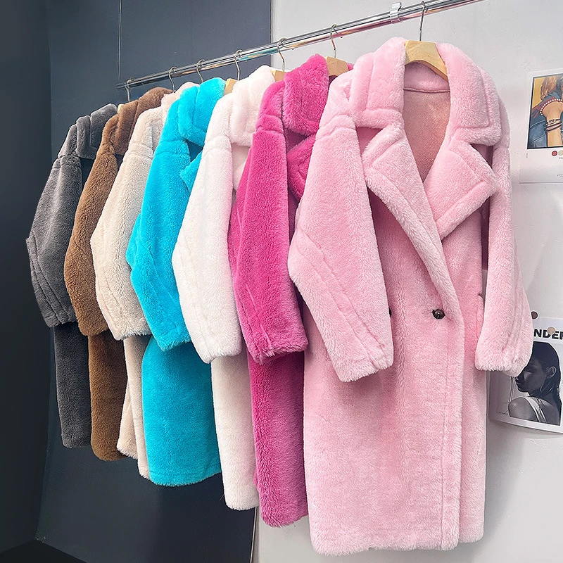New Teddy Bear Coat Wool MaxTeddy Fur Coat Loose silhouette