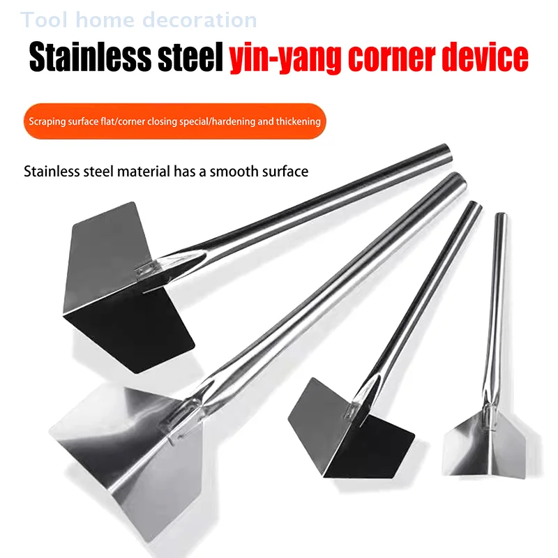 All-in-One Stainless Steel Putty Knife & Inside Outside Corner Yin Yang Puller - Drywall Scraping Hand Tool