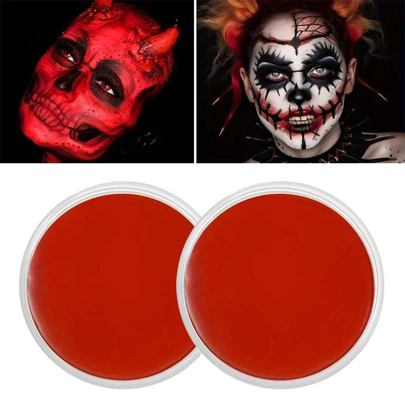 White Black Red Face Body Paint Set, 6 Brushes Included