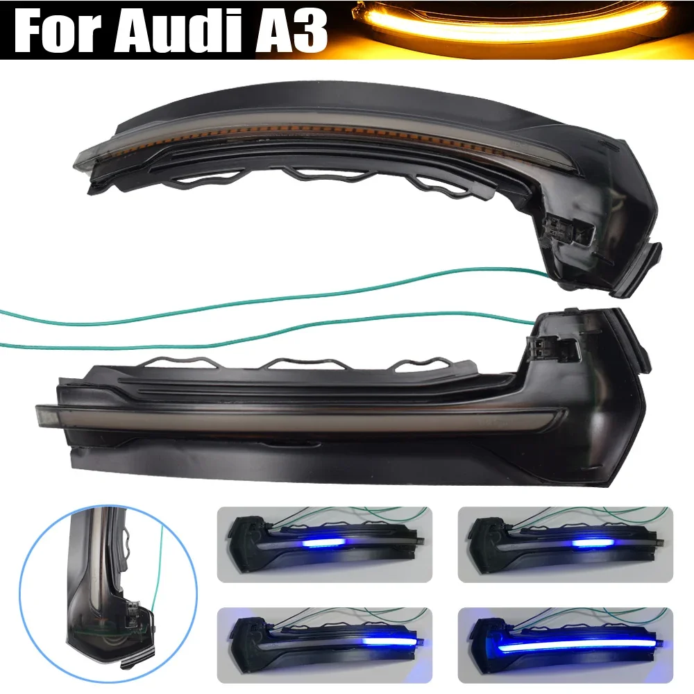 LED Dynamic Turn Signal Light For Audi A3 8V S3 RS3 2 pieces Car Side Wing Rearview Mirror Blinker Indicator 2013-2018