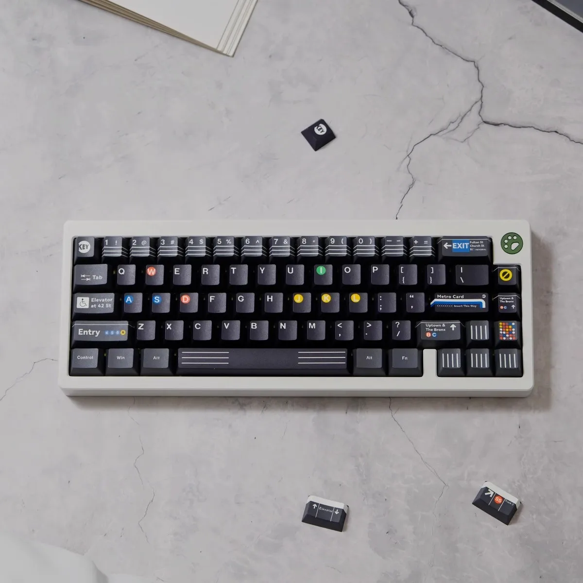 1 Set New York Subway Keycap PBT Dye Subbed Key Caps Cherry Profile Customizable Language JP Korean Arabic French Russian German