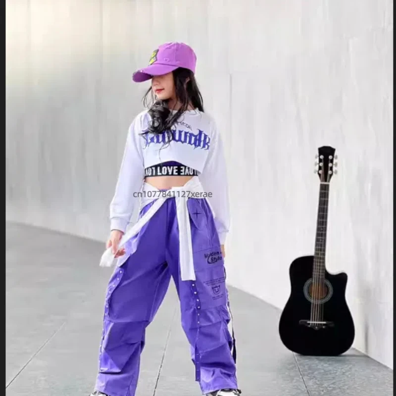 Jazz-Tanz-Performance-Kostüme für Mädchen, trendiges Hip-Hop-Set für den Street Dance für Kinder, Dopamin-Tanz-Performance-Kostüme für Mädchen