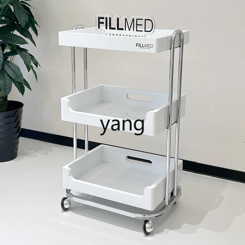 

LMMbeauty salon special tattoo embroidery eyelash storage mobile shelf beauty wooden trolley
