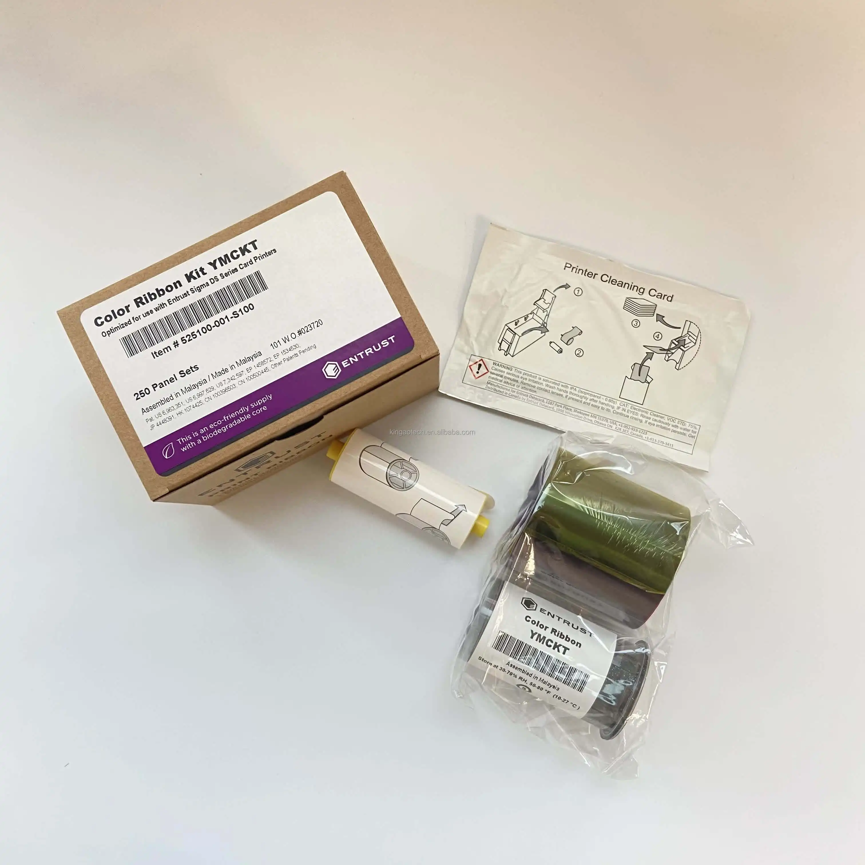 Datacard 525100-001-S100 Resin Ribbon Compatible YMCKT Color Ribbons for Sigma DS Card Printers