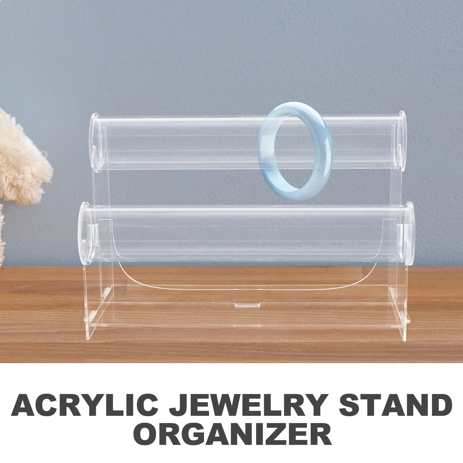 

Double Layer Acrylic Headband Holder Clear Display Rack Hairband Organizer Stand for Headwear Storage Practical Display