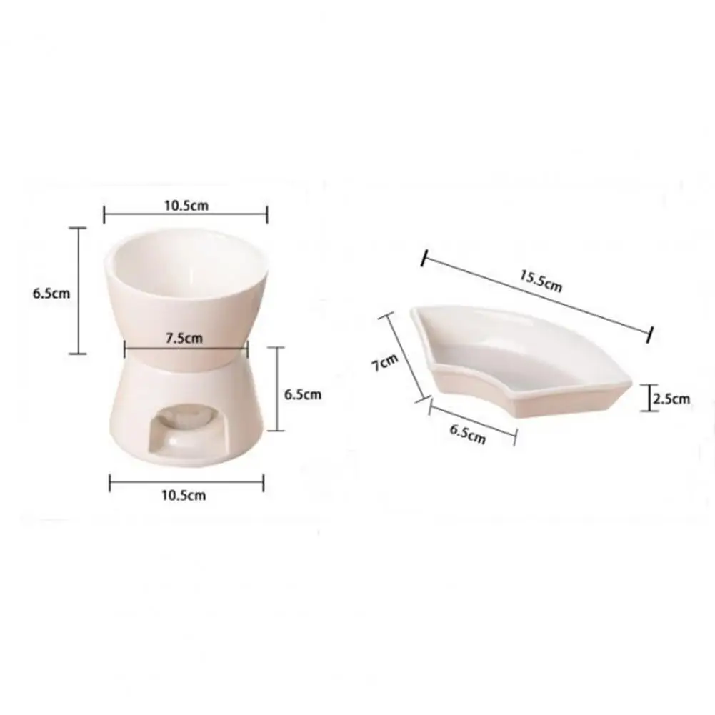 مجموعة فوندو الشوكولاتة مجموعة أنيقة لتدفئة الزبدة من السيراميك لجبنة الشوكولاتة والكراميل ذات درجة الحرارة العالية