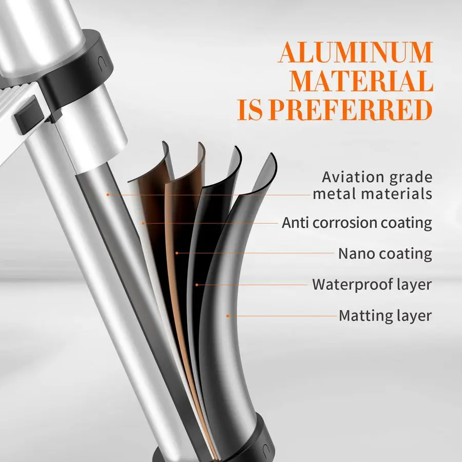 سلم تصغير، سلم تمديد عالي التحمل من الألومنيوم بسعة 330 رطل مع خطوات مضادة للانزلاق للوصول العليمي الآمن والسقف والهو #2