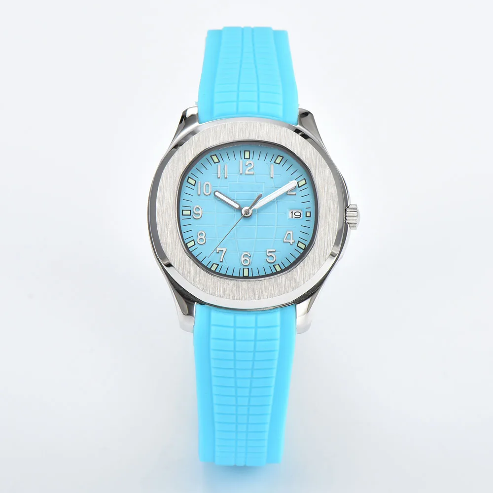 사파이어 크리스탈 케이스가 있는 남성용 44mm 럭셔리 NH35 스포츠 시계 일본 정품 NH35 자동 기계식 무브먼트 로고 맞춤 제작 가능