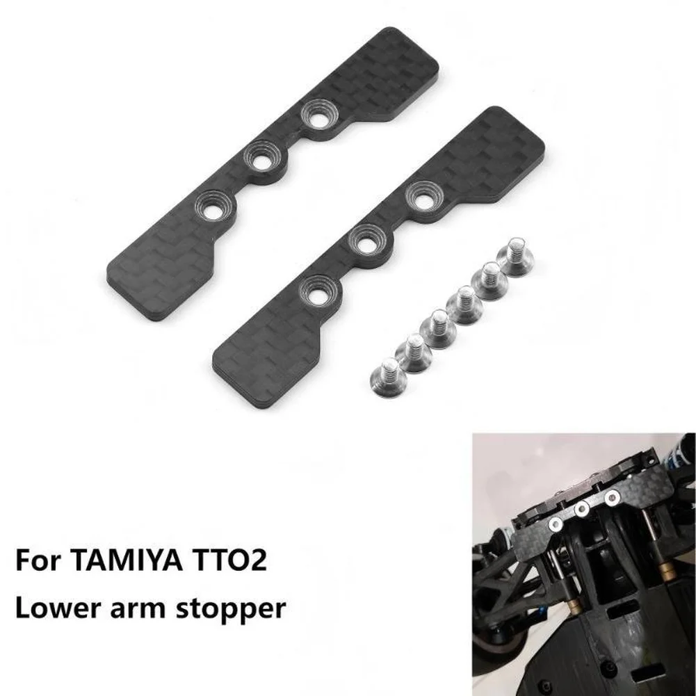 

Lower Arm Stopper Plate Carbon Fiber Upgrade for Tamiya TT02 1/10 RC Car to Improve Control and Driving Experience