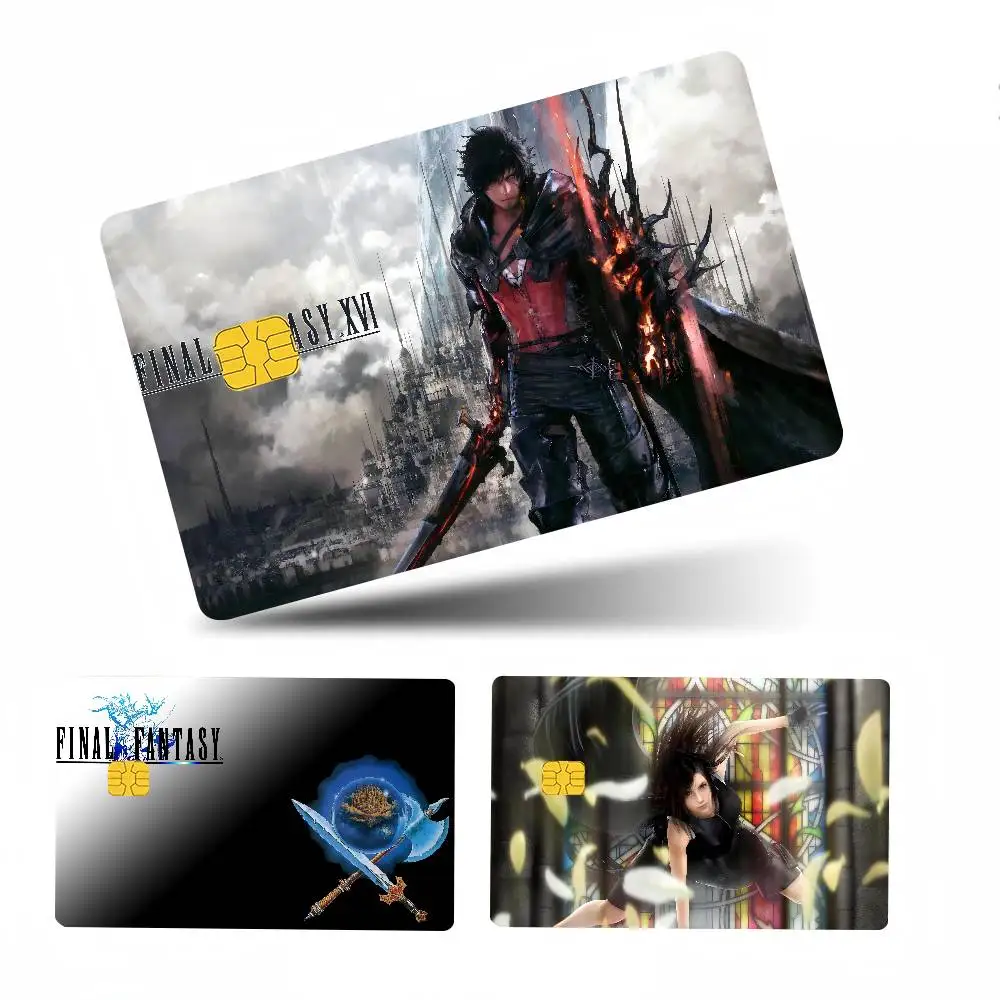 Game F-Final F-Fantasy Anmie 4pcs 1Set Sticker Film Skin Cover For Credit Card Debit Bank Card Front No Chip