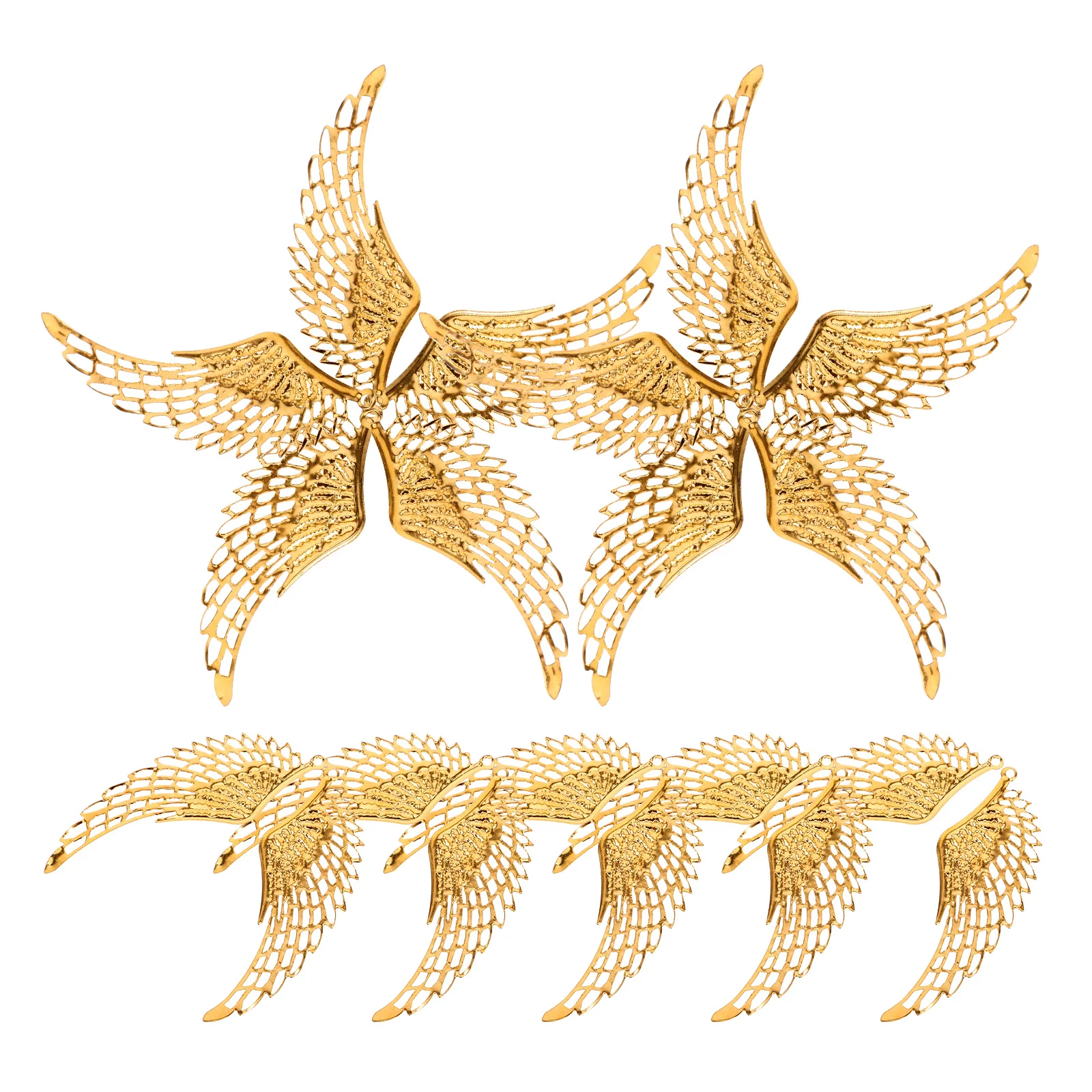 

10 Pairs Charms Metal DIY Jewelry Findings Pendant Necklace Accessories Small Size Winged Earrings Crafts Angel