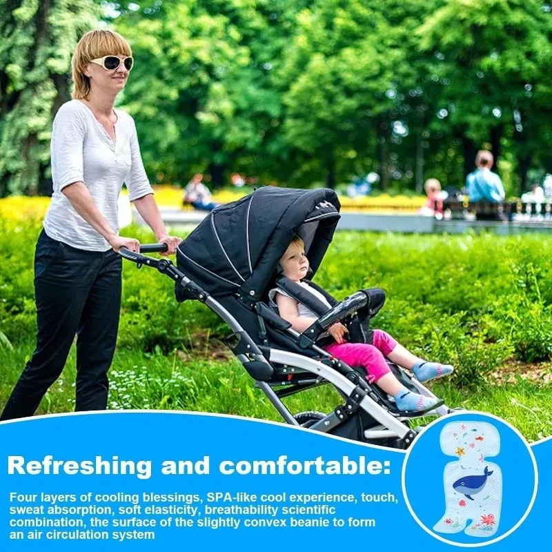 

NEWEST Baby Cooling Mat for Pram Car Seat Cooler Pad for Babies Breathable Padded Stroller Cooling Mat Cooling Cushion Liners
