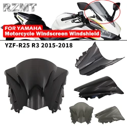 For Yamaha YZF R25 YZF-R3 YZF-R25 R3 2015-2018 Windscreen Windshield Shielda Double Bubble Wind Deflector Motorcycle Accessories
